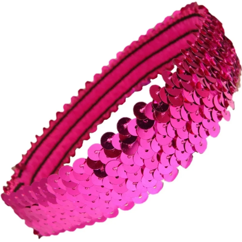 Women's Sequin Elastic Fushia Pink Headband NWT